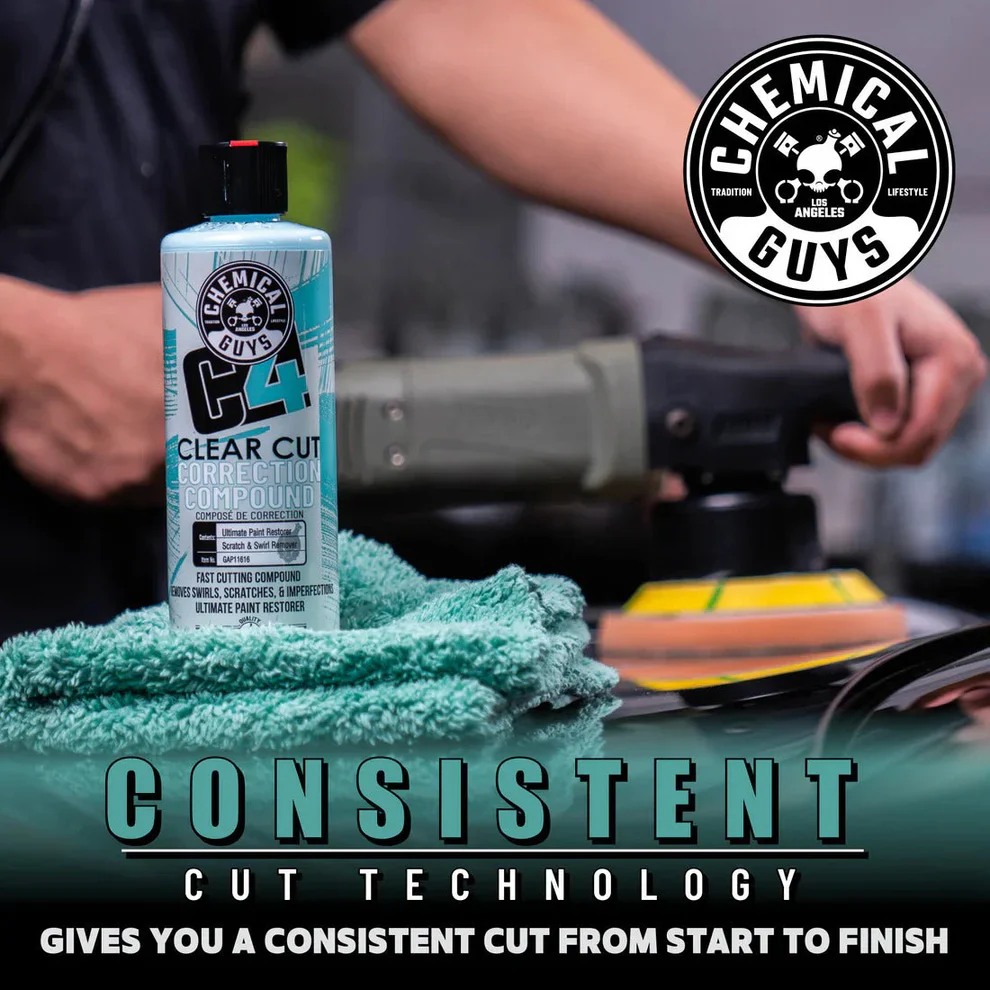 Chemical Guys C4 Clear Cut Correction Compound 16oz - Image 20