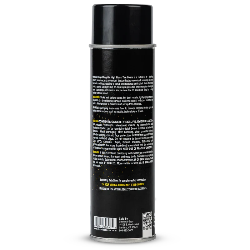 Chemical Guys Cling On Tyre Foam High Gloss 3 In 1 Cleaner, Protectant & Dressing - Image 2