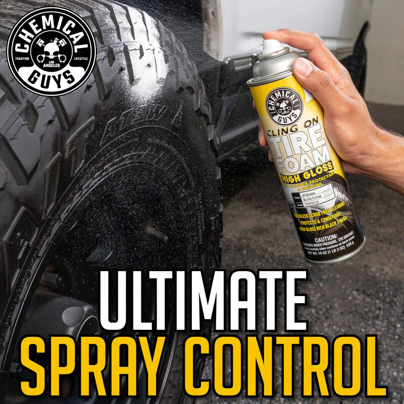 Chemical Guys Cling On Tyre Foam High Gloss 3 In 1 Cleaner, Protectant & Dressing - Image 4