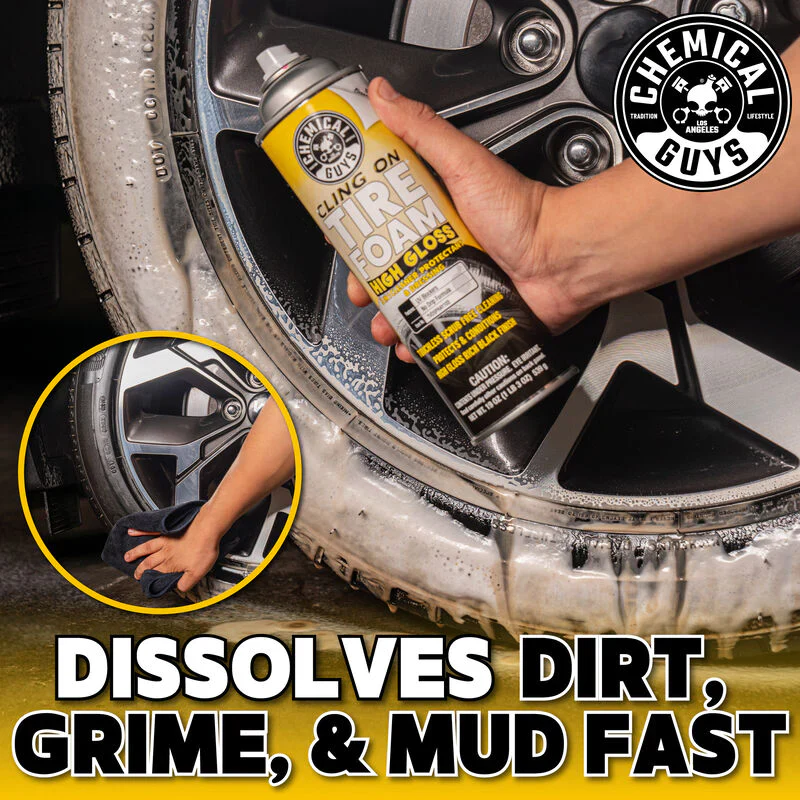 Chemical Guys Cling On Tyre Foam High Gloss 3 In 1 Cleaner, Protectant & Dressing - Image 5