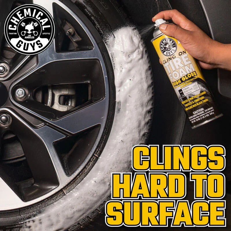 Chemical Guys Cling On Tyre Foam High Gloss 3 In 1 Cleaner, Protectant & Dressing - Image 6