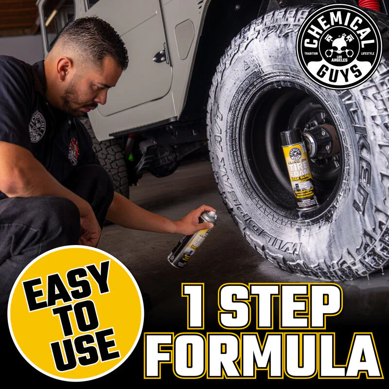 Chemical Guys Cling On Tyre Foam High Gloss 3 In 1 Cleaner, Protectant & Dressing - Image 7
