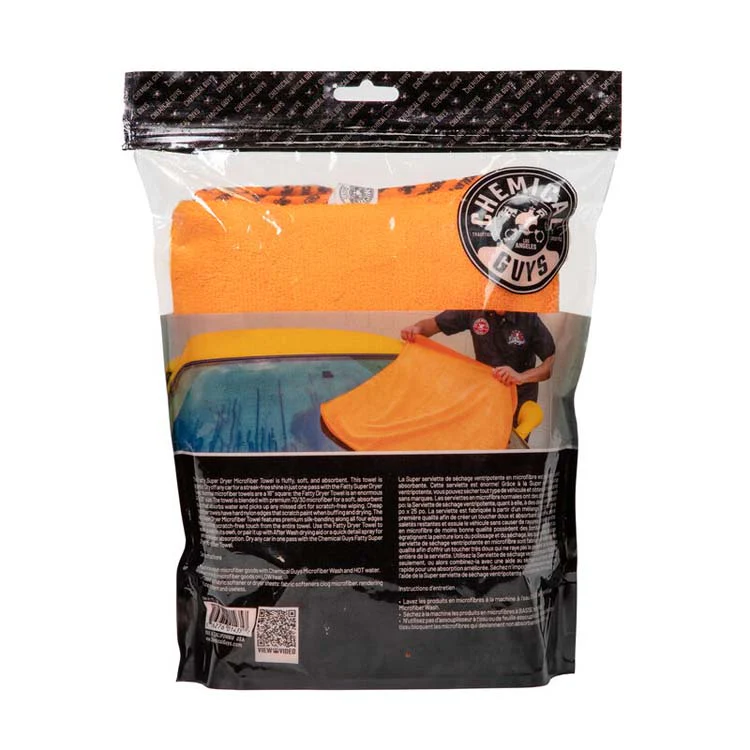 Chemical Guys Fatty Angry Super Dryer Microfibre Towel Orange (34"x 25") - Image 2
