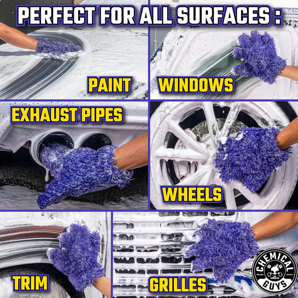 Chemical Guys Furry Five Finger Stranger Helpful Handy Detailing Mitt - Image 11