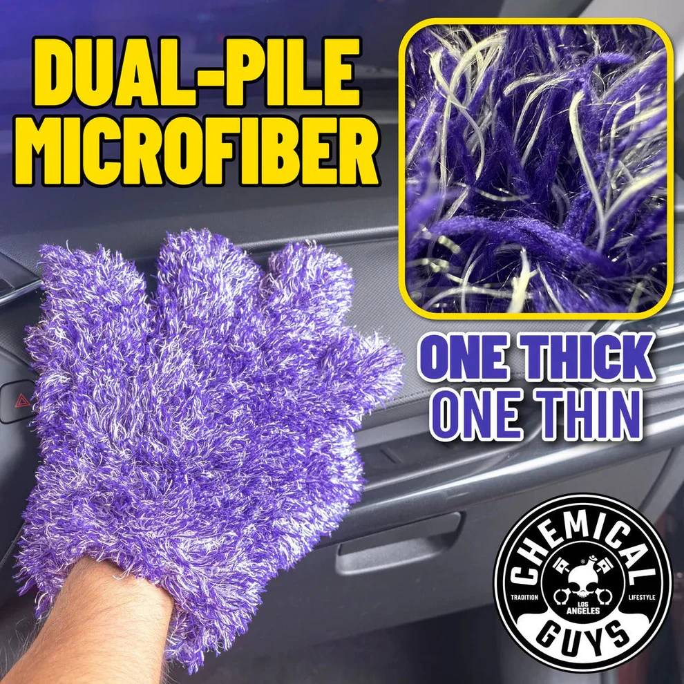 Chemical Guys Furry Five Finger Stranger Helpful Handy Detailing Mitt - Image 12