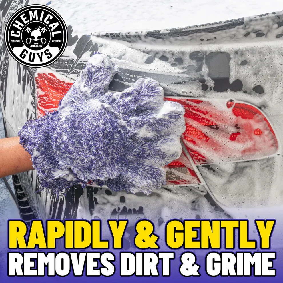 Chemical Guys Furry Five Finger Stranger Helpful Handy Detailing Mitt - Image 13
