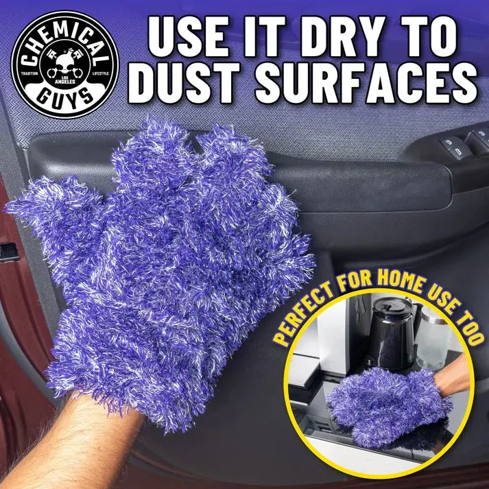 Chemical Guys Furry Five Finger Stranger Helpful Handy Detailing Mitt - Image 6