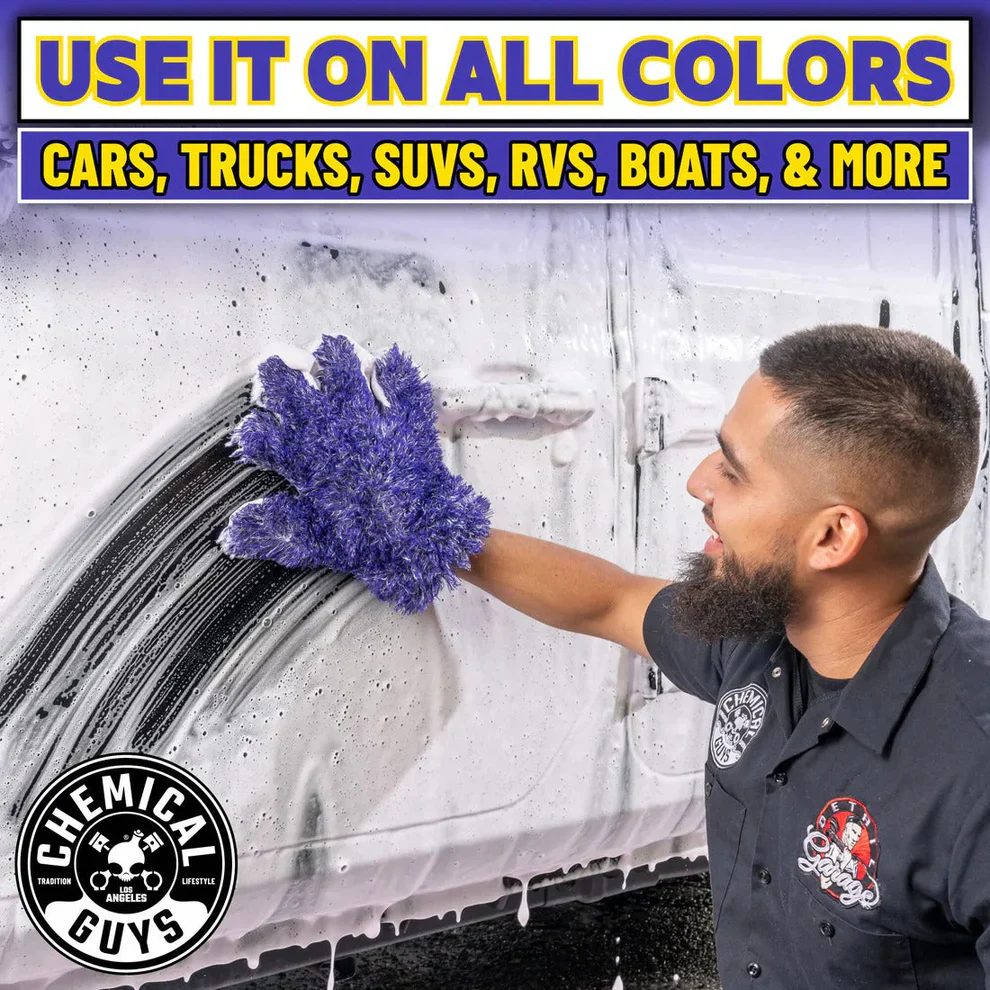 Chemical Guys Furry Five Finger Stranger Helpful Handy Detailing Mitt - Image 8