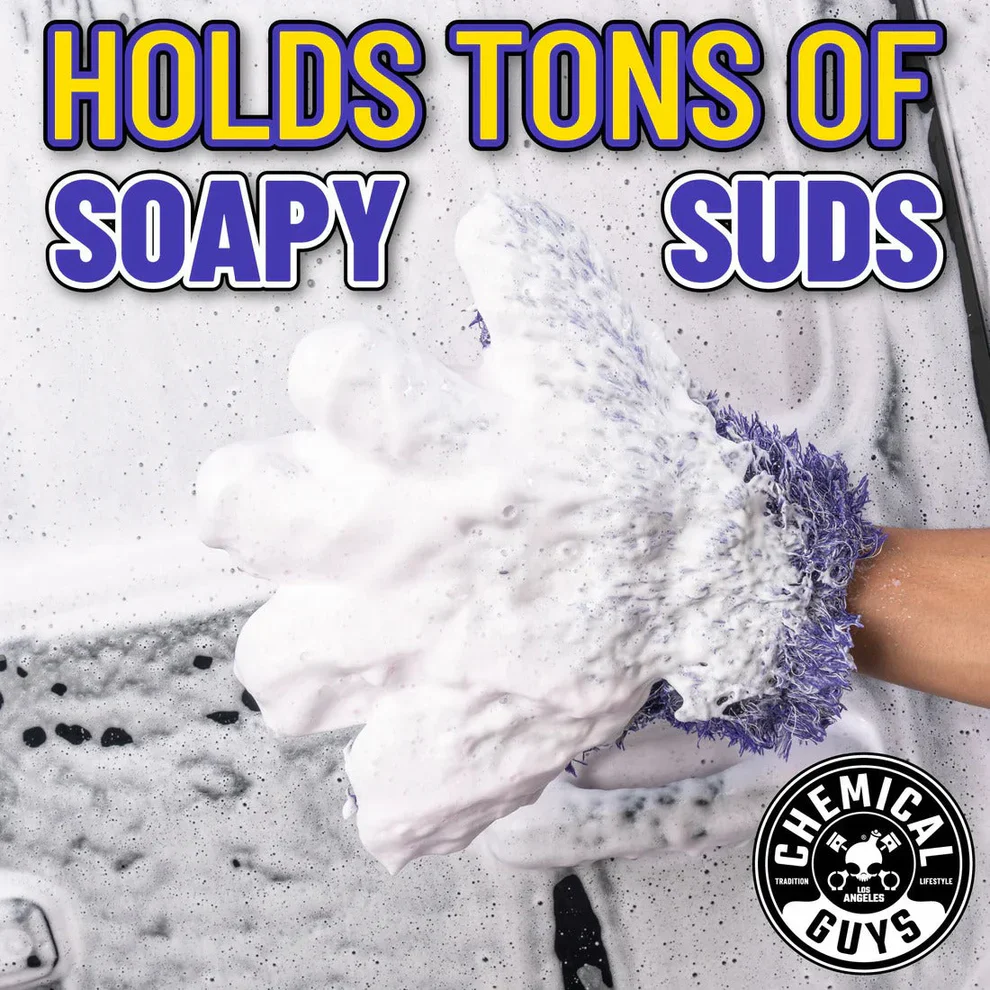 Chemical Guys Furry Five Finger Stranger Helpful Handy Detailing Mitt - Image 9