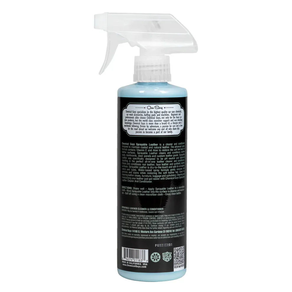 Chemical Guys Sprayable Leather Cleaner & Conditioner with Vitamin E & Aloe 16oz - Image 2