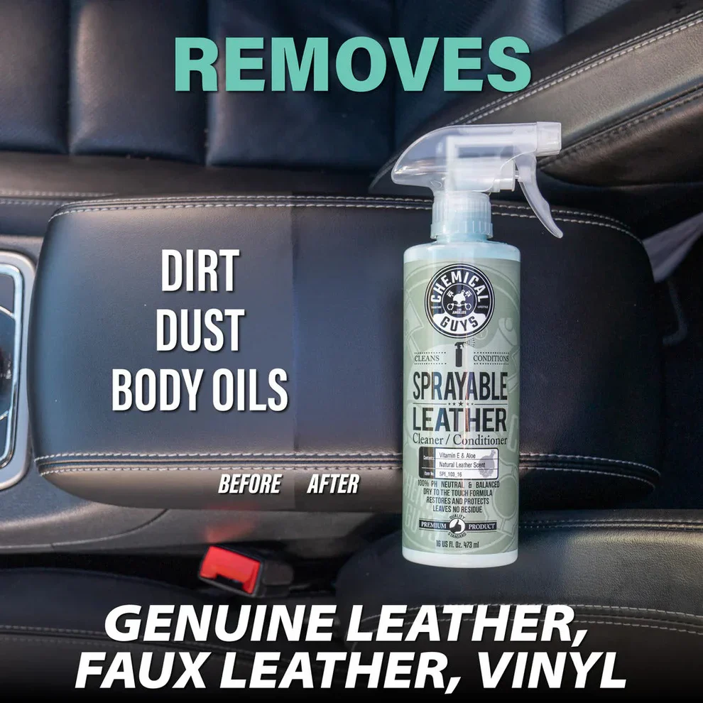 Chemical Guys Sprayable Leather Cleaner & Conditioner with Vitamin E & Aloe 16oz - Image 6