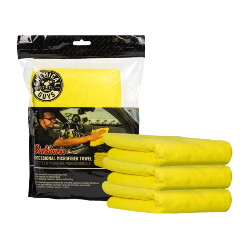 Chemical Guys Workhorse Yellow Microfiber Towel (Pack of 3) 24"x16"