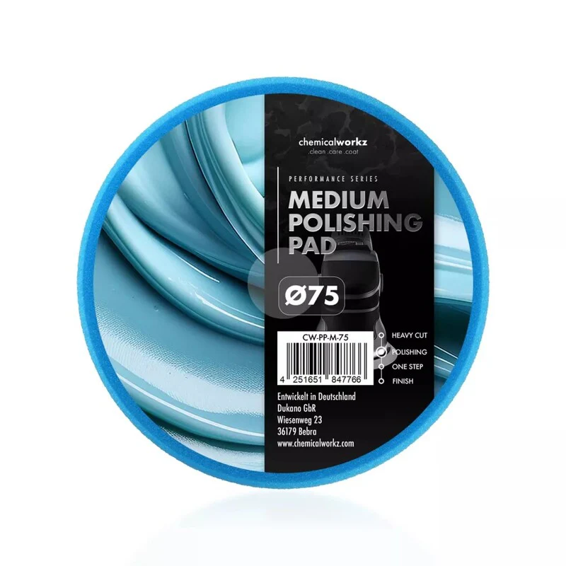chemicalworkz Medium Polishing Performance Pad 75mm Blue