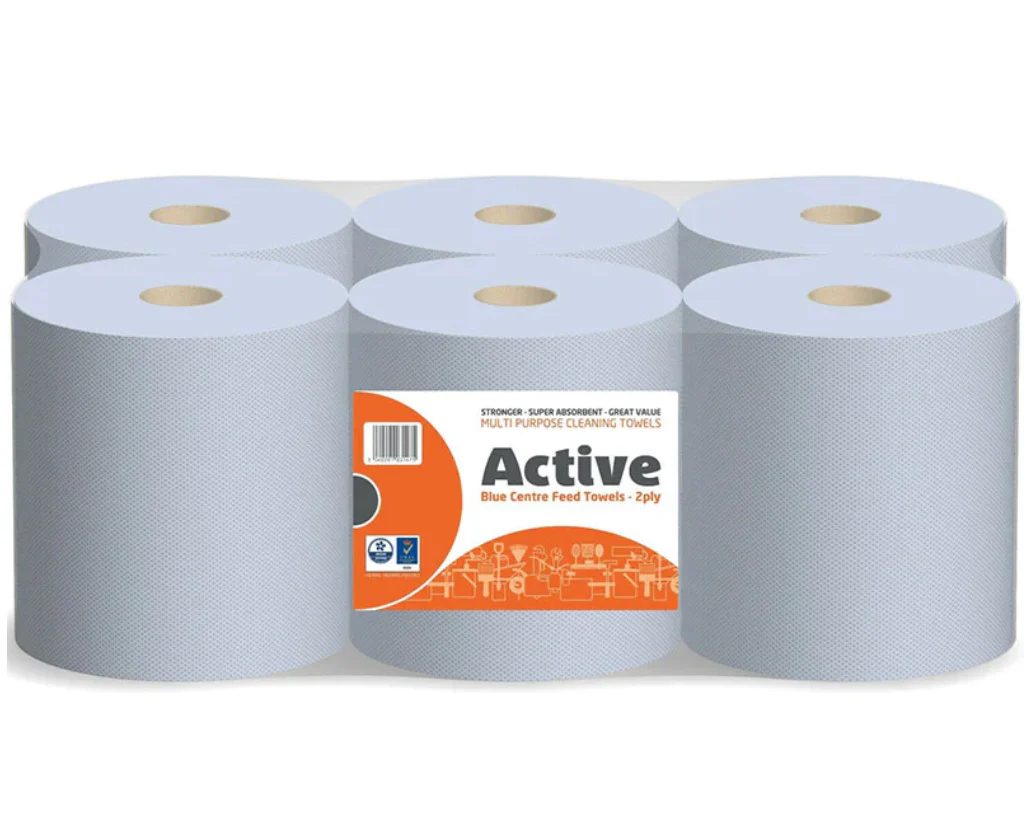 Active Blue Value Centrefeed Paper Tissue 6 Pack