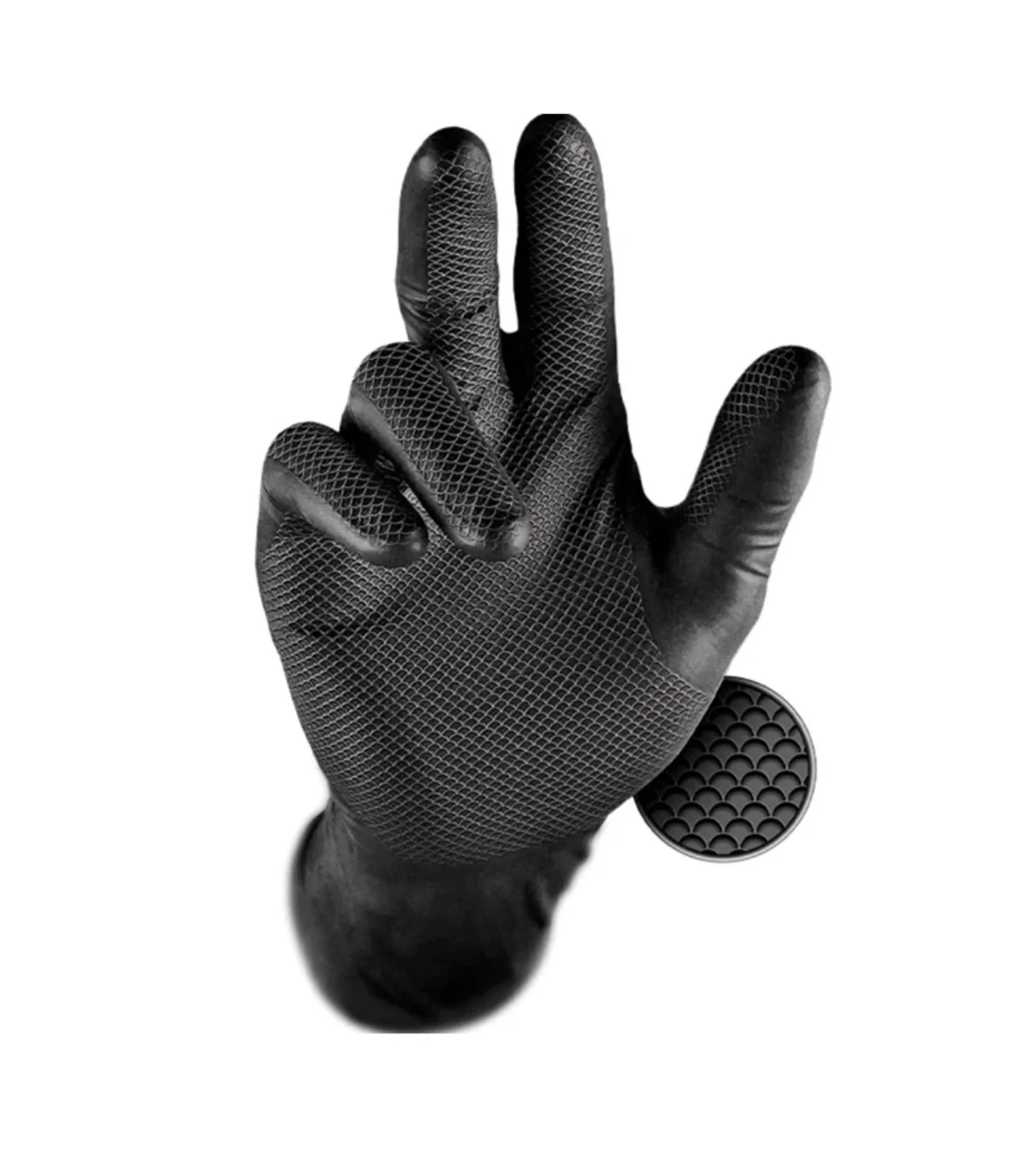 Grippaz Black Nitrile Grip Gloves- Pack of 50 - Image 2