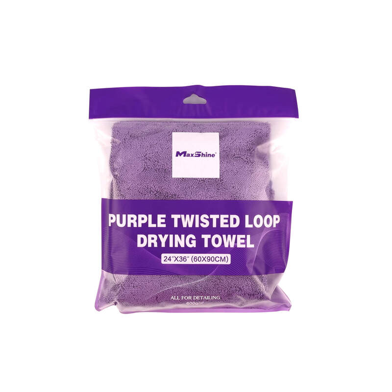 Maxshine 600GSM Purple Single Twisted Loop Drying Towel 24″ x 36″ (60 x 90cm) - Image 2
