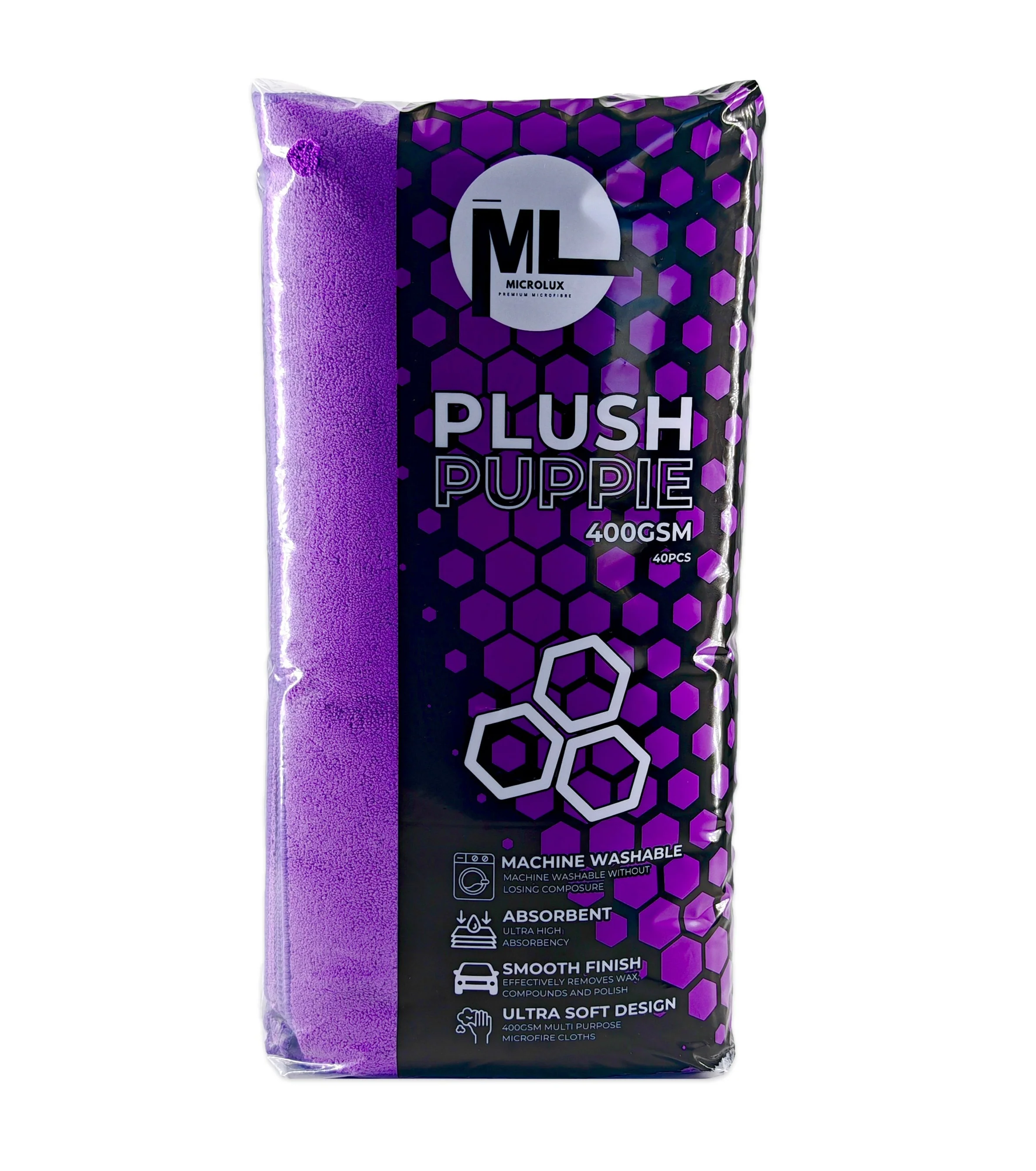 MicroLux Plush Puppie 40 Pack Microfibre Cloths (Box Of 6)
