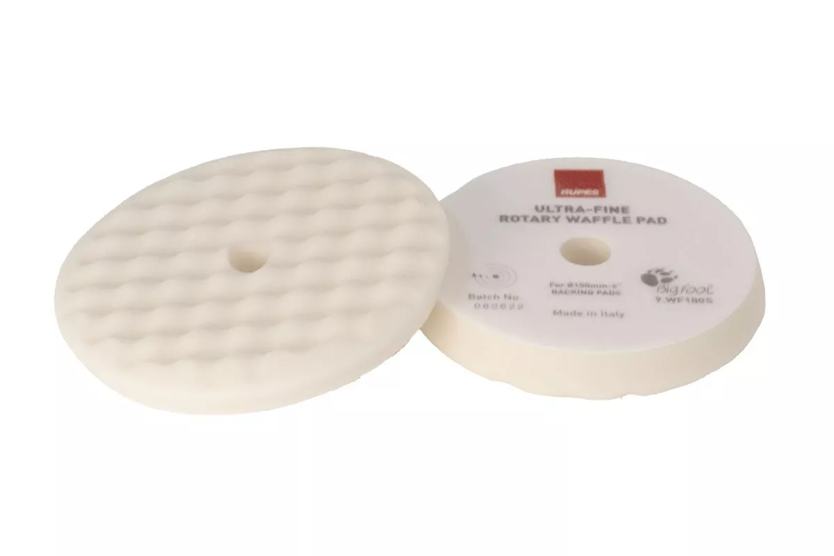 RUPES White Rotary Waffle Pad - Ultra Fine