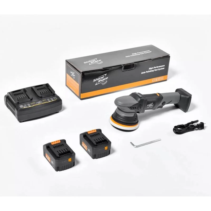 ShineMate EB351-5/12 12mm Cordless Random Orbital Polisher w/ 2 Batteries & Charger - Image 3