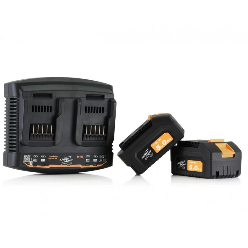 ShineMate EB351-5/15 15mm Cordless Random Orbital Polisher w/ 2 Batteries & Charger - Image 2